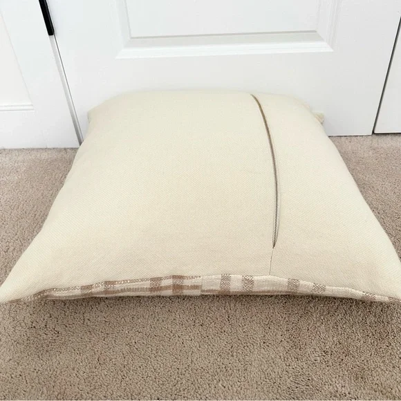 Studio McGee Threshold Cream & Tan Plaid Oversized Throw Pillow - Picture 13 of 16